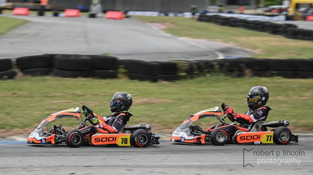 Karts No 78 and 77 at the Mini ROK Cup 2025 Round 3