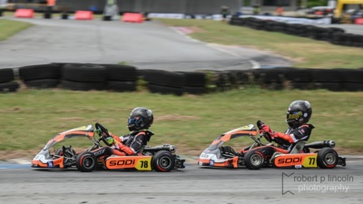 Karts No 78 and 77 at the Mini ROK Cup 2025 Round 3