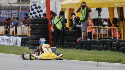 Kart 164 wining the Junior Rookies Junior ROK Cup 2025 Round
